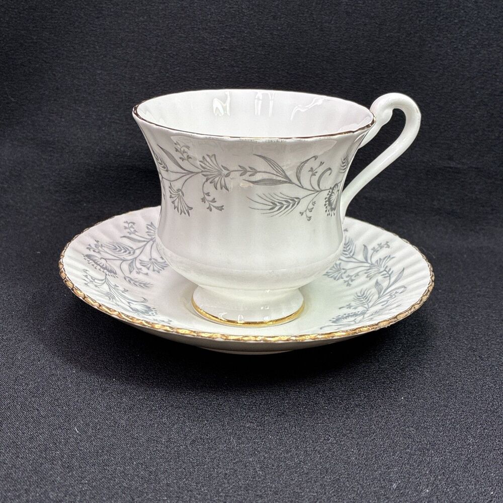 Paragon Cornfield Footed Tea Cup Scalloped Saucer Floral England 60s Bone China